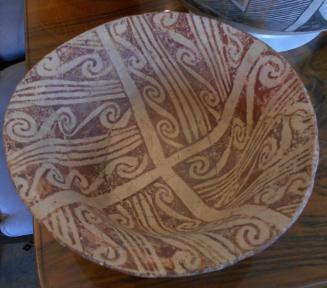 Red-on-buff Bowl with Wave and Stripe Designs
