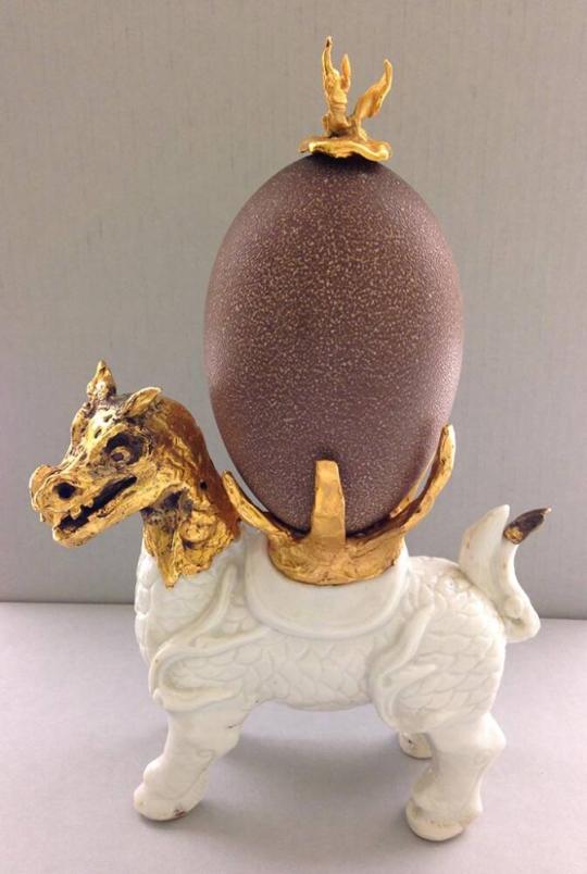 Emu Egg and Figure of a Dragon