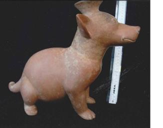 Seated Canine Effigy Vessel