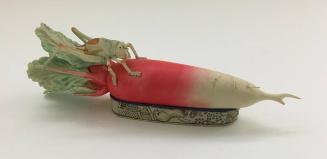 Study of Chinese Horseradish with Grasshopper on Brocade Stand