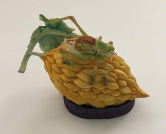 Study of Jackfruit with Grasshopper on Brocade Stand