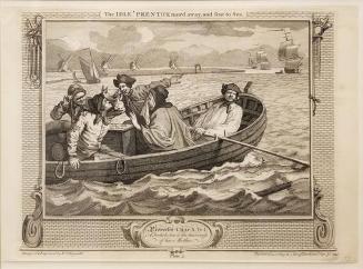 Industry and Idleness, Plate V:  The Idle 'Prentice Turn'd Away, and Sent to Sea