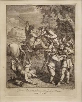 Illustration to Cervantes's Don Quixote: "Don Quixote Releases the Galley Slaves"