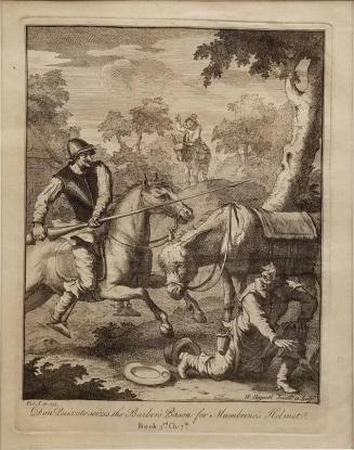 Illustration to Cervantes's Don Quixote: Don Quixote Seizes the Barber's Bason [sic] for Mambrino's Helmet"