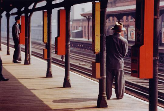 Elevated Train Platform with Gum Machines, New York City