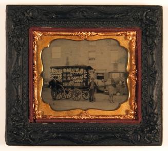 [Outdoor Portrait of W. Hassell's Glass and China Wares Cart]