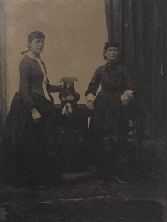 [Two Women with Dog]