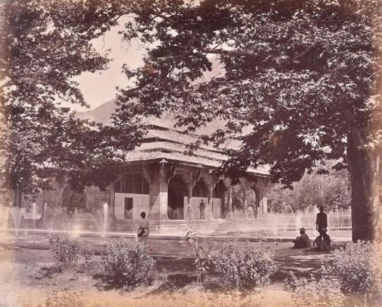 Shalimar. The Nautch Bungalow from Garden