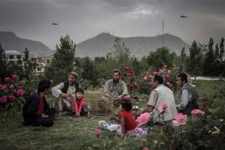 Kabul, Afghanistan: the park in the Wazir-Akbar-Khan district in the north of the city, at the end of the afternoon