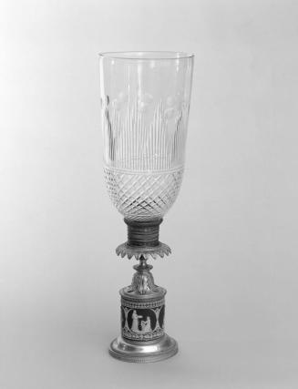 Candlestick with Glass Shade (one of a pair)