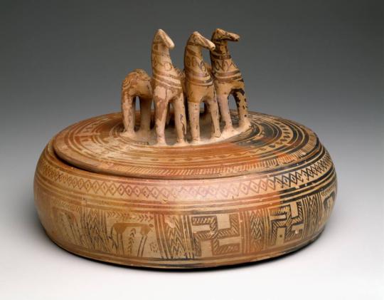 Pyxis with Three Horses