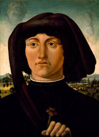 Portrait of a Young Man with a Pink