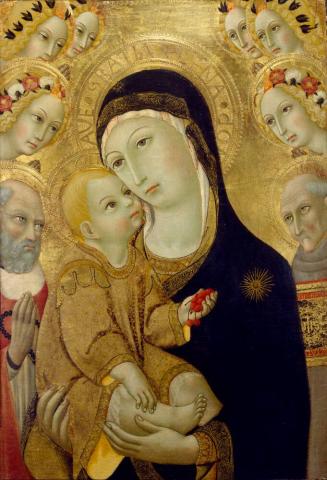 Virgin and Child with Saints Jerome and Bernardino of Siena and Six Angels