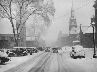 Main Street, Brattleboro, Vermont, during Blizzard