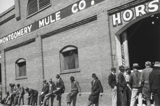 Buyers and Sellers Waiting Outside Entrance to Auction House, Montgomery, Alabama