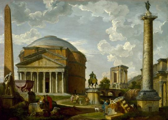 Fantasy View with the Pantheon and other Monuments of Ancient Rome