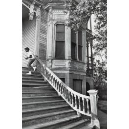 The Sawyer-Flood House, detail of bay window at front entry