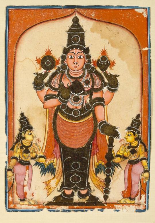 Lord Vishnu with Two Consorts, Sree Devi and Bhu Devi