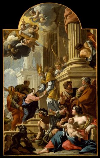 PAINTING ALLEGORY BERTIN PROPHETS KINGS ADORING JEHOVAH FRAMED PRINT  F97X12656