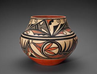 Jar (Olla) with Traditional Abstract Plant and Geometric Designs