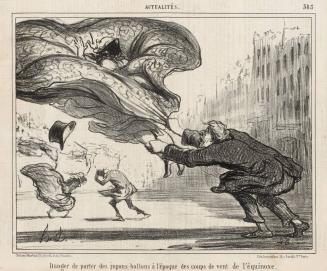 Danger de porter des jupons-ballons à l’époque des coups de vent de l’équinoxe (The Danger of Wearing Hoopskirts during a Sudden Spring Storm), Plate 383