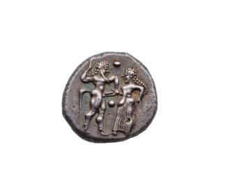 Stater with Satyr and Maenad on Obverse and Quadripartite Square on Reverse