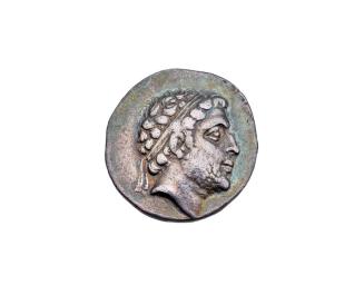 Tetradrachm of Philip V with King's Head on Obverse and Club within Wreath on Reverse