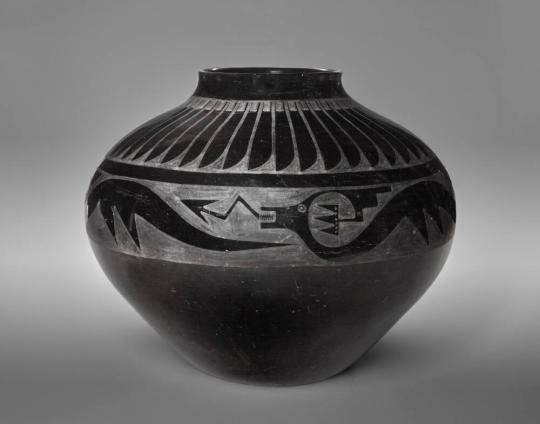 Jar (Olla) with Feathers and Avanyu