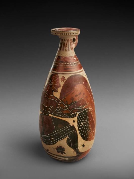 Alabastron, perfume bottle, with Boreas, God of the North Wind