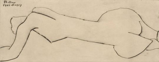 Nude with Long Torso (Reclining Nude)