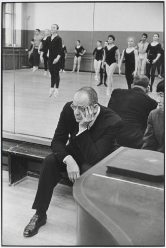 Lincoln Kirstein watching dance class at the School of American Ballet, New York