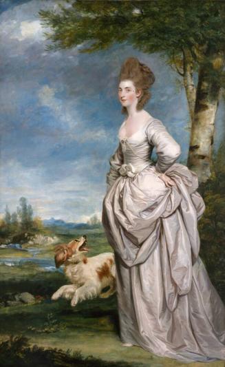 NPG x128444; Fanny Octavia Louisa (née Spencer-Churchill), Lady Tweedmouth  with her golden retriever Crocus - Portrait - National Portrait Gallery
