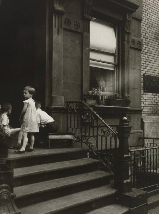 Three Children on a Stairway