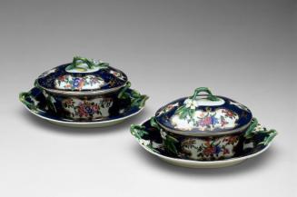Two Sauce Tureens with Covers and Stands
