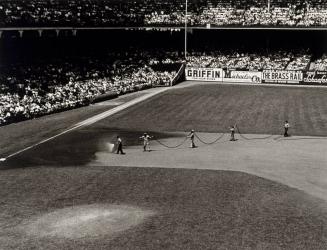 Willie Mays, New York Giants, triples in Ebbets Field by Robert