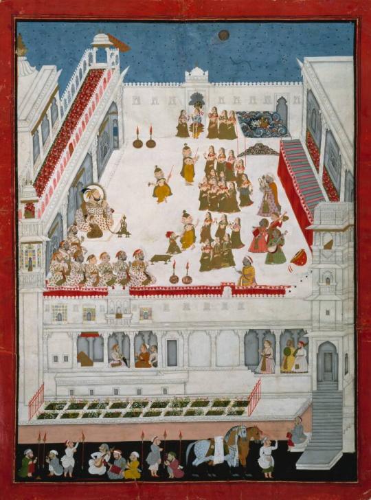 Maharana Jagat Singh II and Nobles Watching the Raslila Dance Dramas