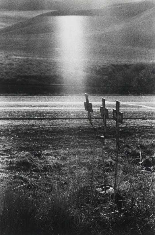 Crosses on Scene of Highway Accident, U.S. 91, Idaho