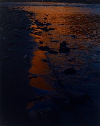 River edge at sunset, Below Piute Rapids, San Juan River, Colorado