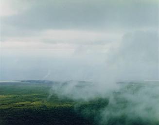 Into the clouds from the rim, Alcedo Volcano, Galápagos Islands