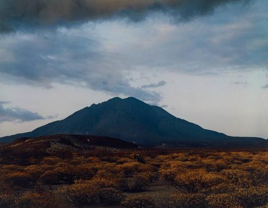 Sunset behind Las Tres Vírgenes Volcano, Near Mezquital, Baja California