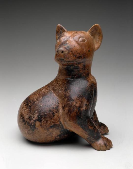 Alert Seated Canine Effigy Vessel