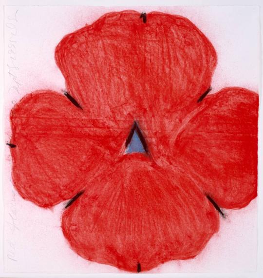 Red Flower with Blue Center, September 8, 1995