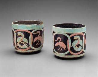 Two Bowls with Birds in Cartouches