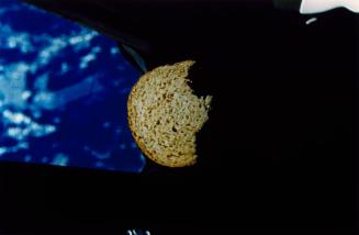 Slice of bread "parked" in space ship interior