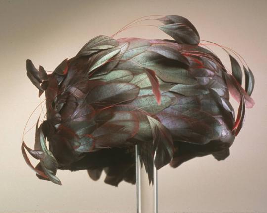 Feathered Pillbox Hat