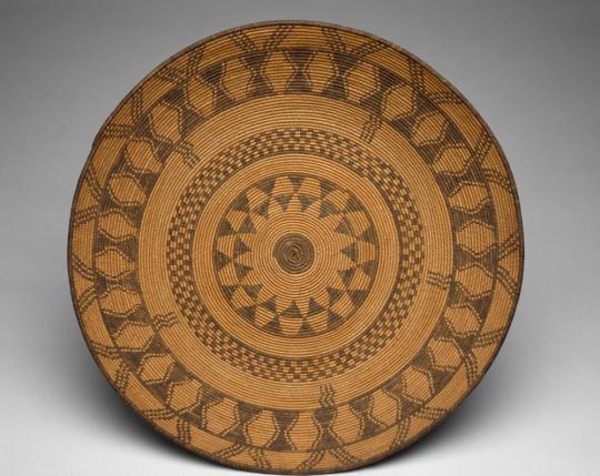 Basket Tray with Geometric Designs
