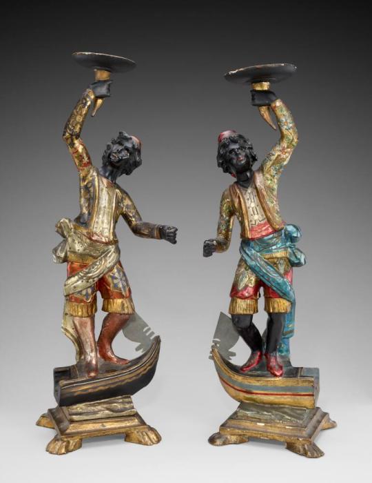 Pair of Candlesticks with Figures of Blackamoors