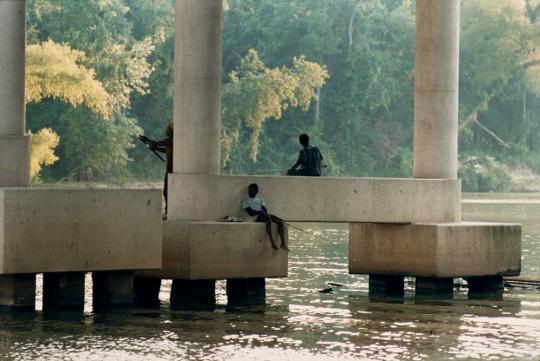 Fishing in the San Jacinto River at Interstate 45