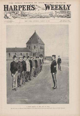 A First Lesson in The Art of War. Recruits For The Two Additional Artillery Regiments At Fort Slocum, Davids Island, Long Island Sound