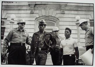Selma, Alabama, 1963, Sheriff Jim Clark Arrests Two Young Men Demonstrating for Voter Registration on the Steps of the Federal Building